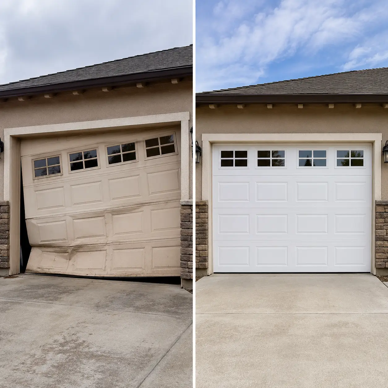 garage door repair before and after