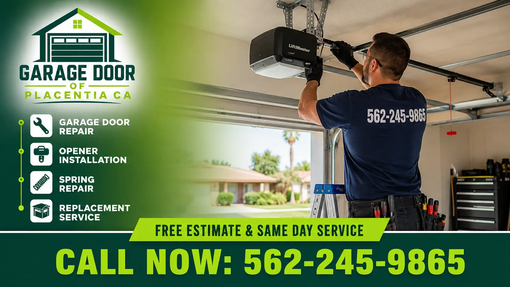 Garage Door of Placentia CA | Same Day Repair Service