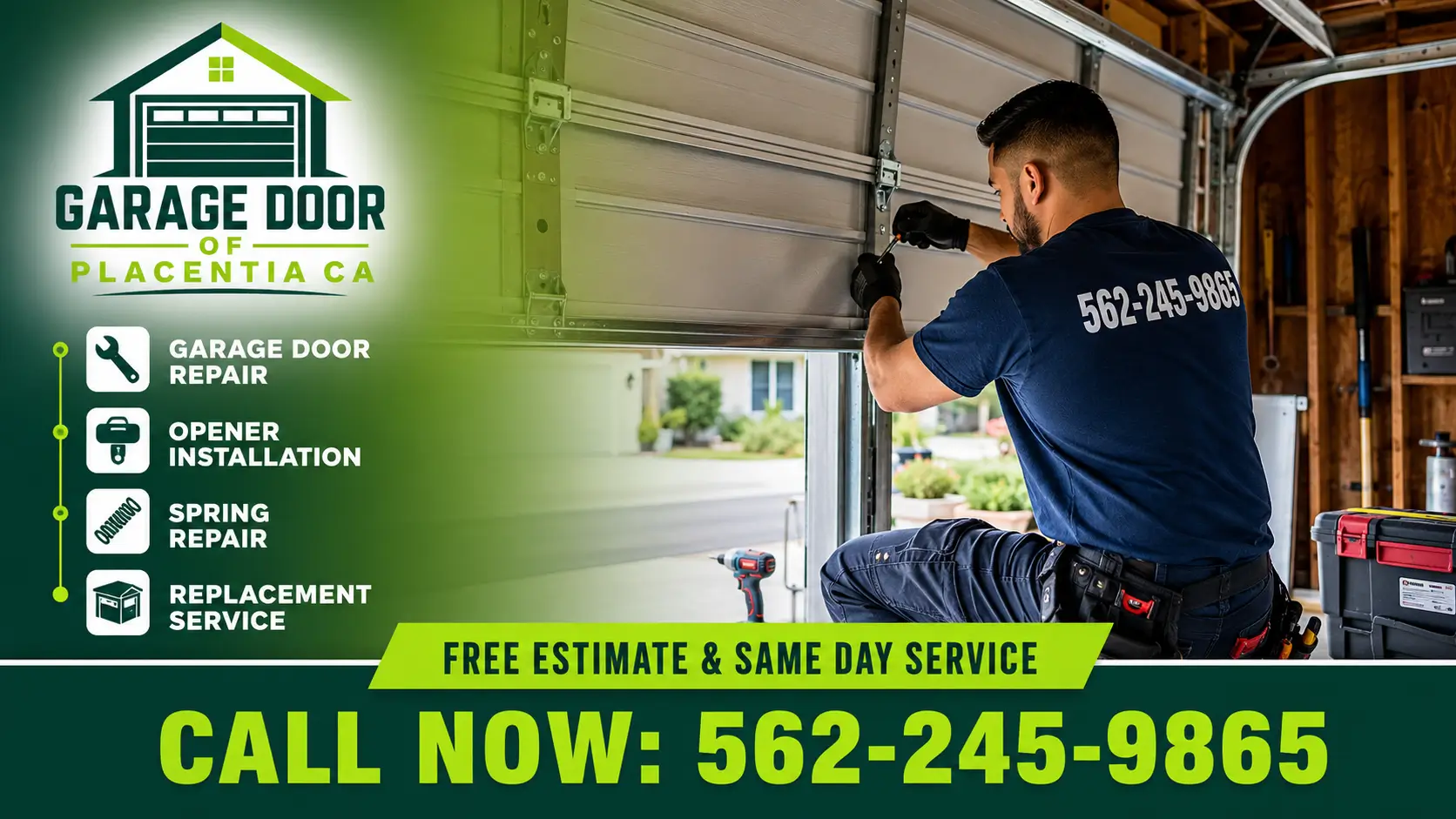 Garage Door of Placentia CA | Same Day Repair Service